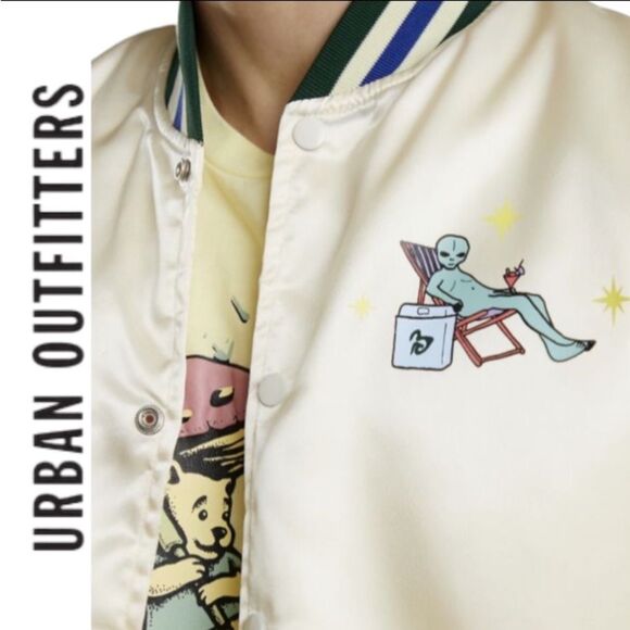 NEW Coney Island Picnic Urban Outfitters UO Cosmic Vacation Souvenir Jacket S - Picture 3 of 4